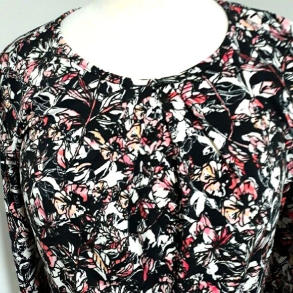 Karl Lagerfeld floral print Long-Sleeve top size small - Picture 3 of 9